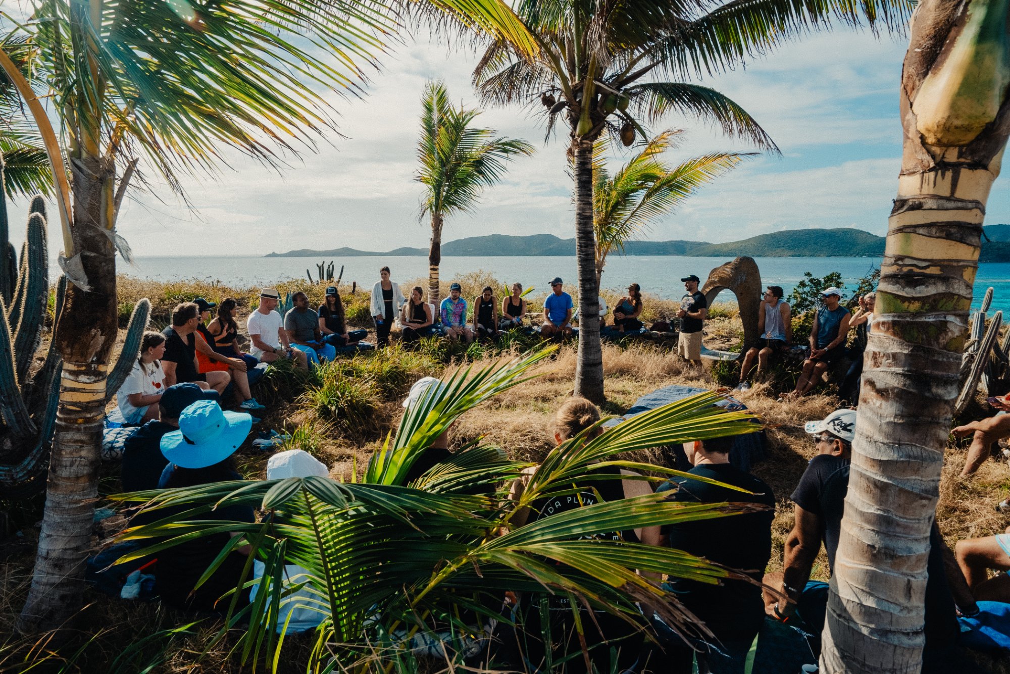 Group session on the hilltop
