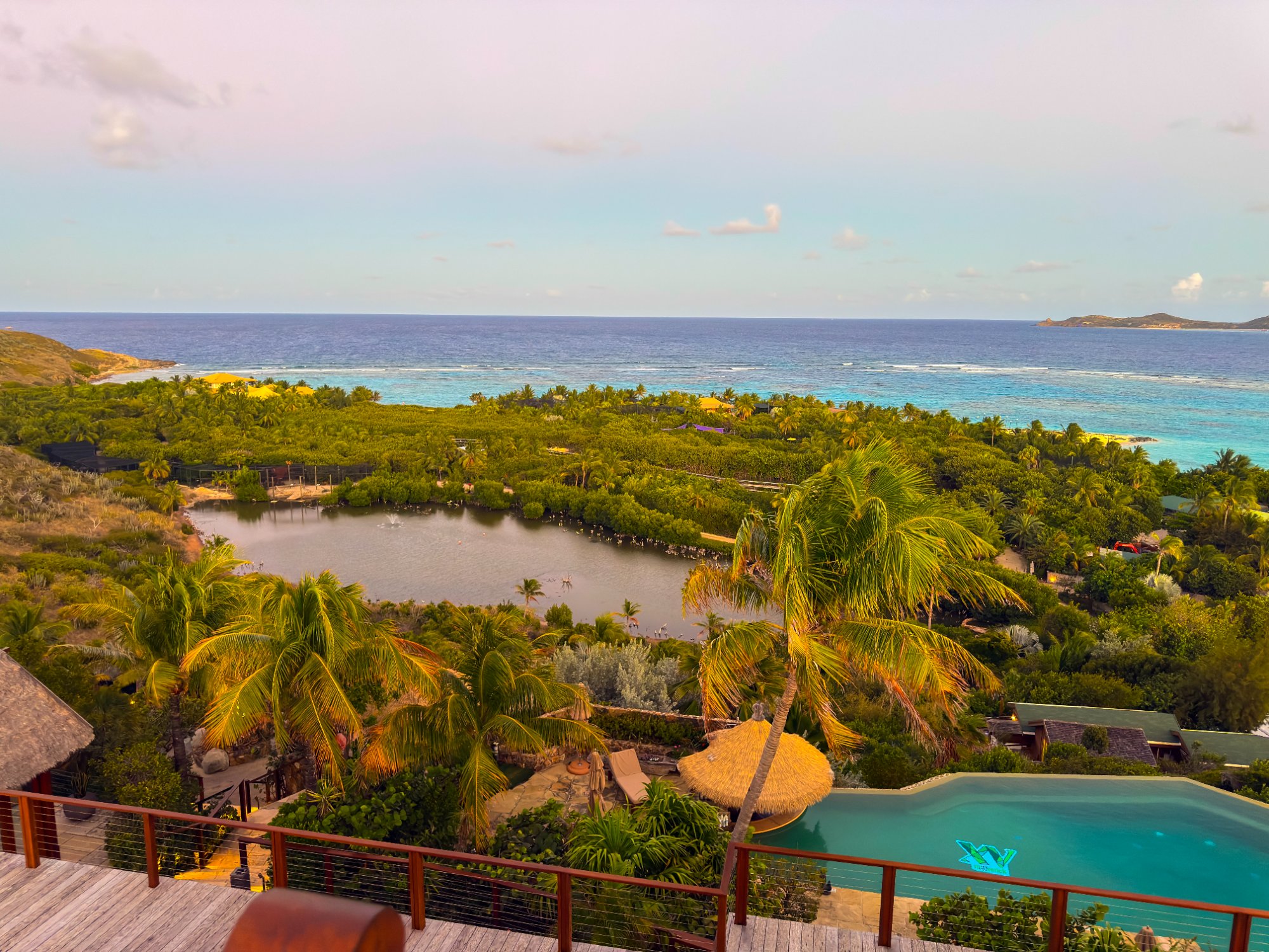 Aerial view of Necker Island