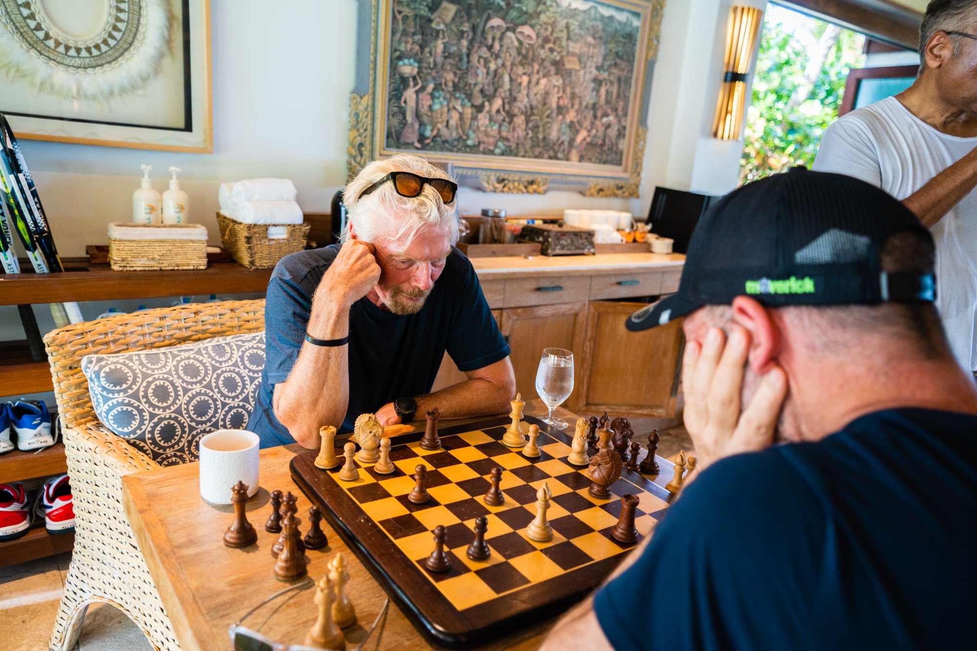 Sir Richard Branson playing chess